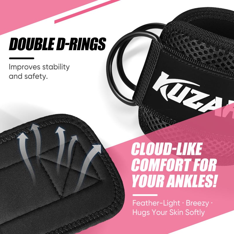 KUZARO Resistance Bands Set with Ankle Straps, Glutes Workout Equipment, Ankle Bands for Working Out, Butt Exercise Equipment for Women Legs and Glutes - Perfect for Home Workouts and Fitness Training - Image 4