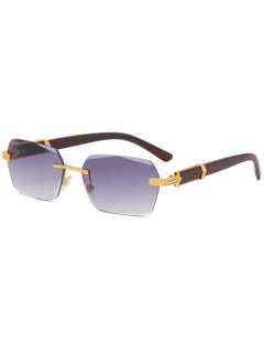 202 New Wood Grain Legs Metal Sunglasses Europe And The United States Irregular Square Trend Sunglasses Special Glasses