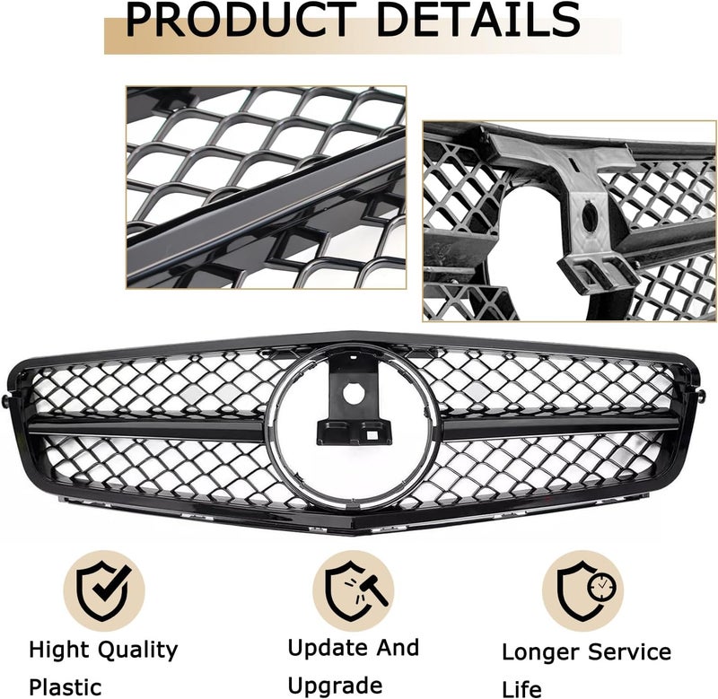 DIBON AUTO W204 AMG Style Front Grille for Mercedes Benz - Image 5