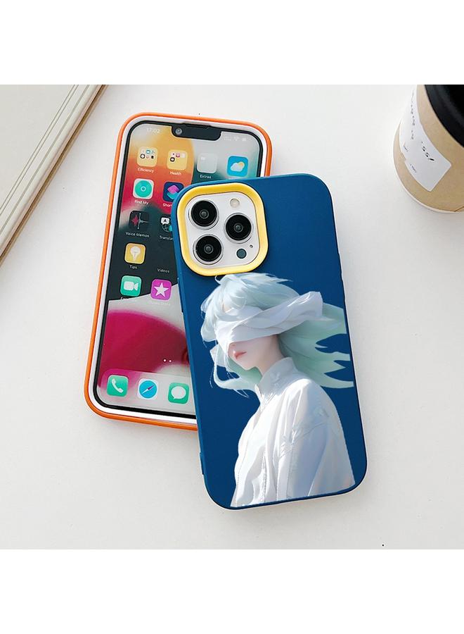 اس-توب جراب لهاتف iPhone 14 Pro Max Blindfold Girl PC جراب هاتف هجين من مادة TPU - Image 4