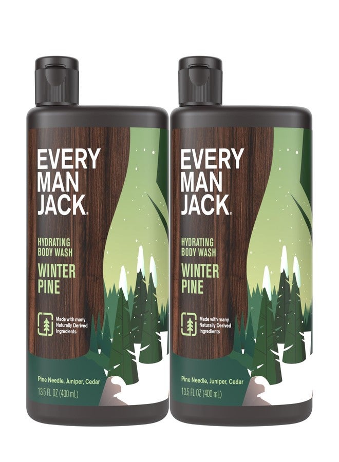 Every Man Jack Hydrating Body Wash - Winter Pine - Deeply Clean with Glycerin + Naturally Derived Ingredients - 13.5 oz (2 Pack - Image 1