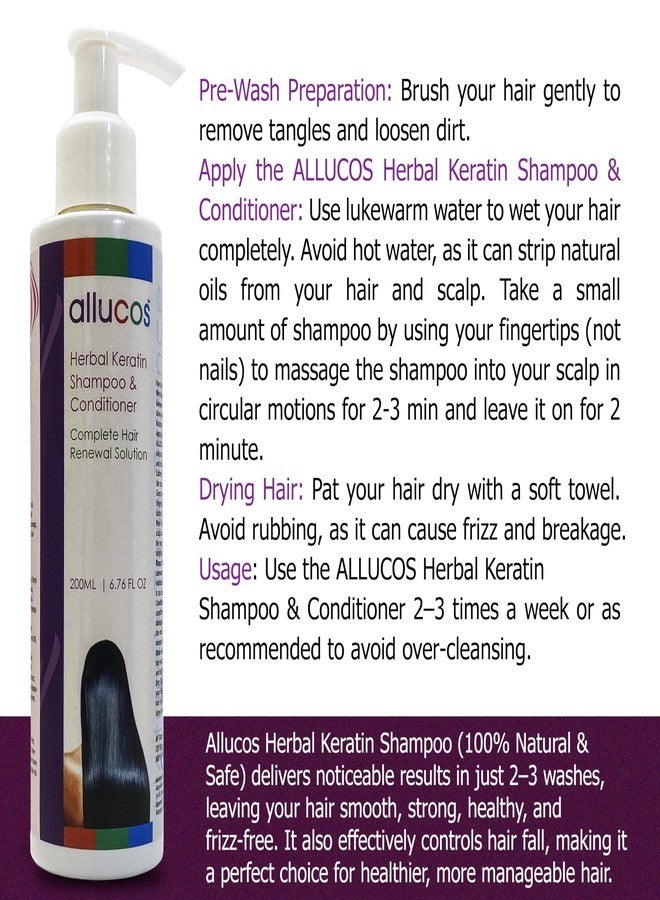 ALLUCOS Dual-Action Hair Care & Growth Kit - Scalp Stimulating Cream (100ml) + Herbal Keratin Shampoo & Conditioner (200ml) | Anti-Hair Fall, Anti-Dandruff, Hair Thickening & Healthy Scalp | 2 Units Pack - Image 4