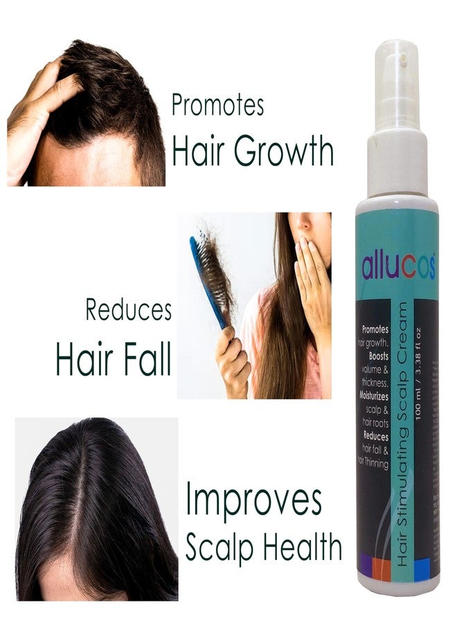 ALLUCOS Dual-Action Hair Care & Growth Kit - Scalp Stimulating Cream (100ml) + Herbal Keratin Shampoo & Conditioner (200ml) | Anti-Hair Fall, Anti-Dandruff, Hair Thickening & Healthy Scalp | 2 Units Pack - Image 3