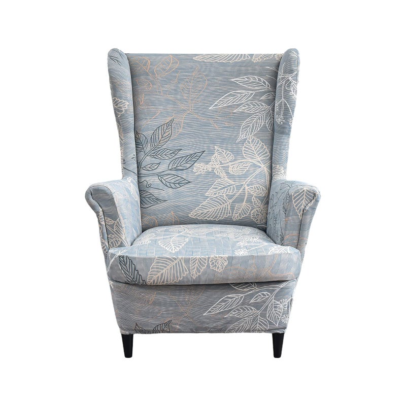 Wingback Chair Slipcover 2Piece Stretch Wingback Chair Sofa Slipcover Armchair Cover Printed Furniture Protector Couch Soft with Elastic Bottom for Living Room 12