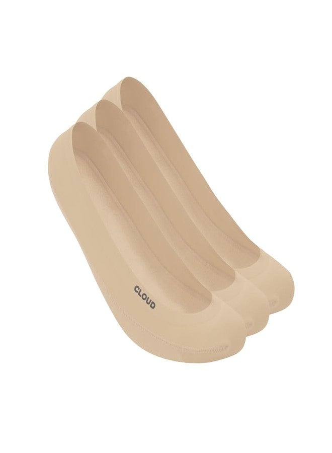 كلاود جوارب كلاود لاينر غير ظاهرة، مانعة للانزلاق، أحذية رياضية مسطحة، أحذية قارب قطنية غير مرئية منخفضة القطع، بيج، متوسط، عبوة من 3 قطع (أمريكي، ألفا، صغير، عادي، عادي، 3، بيج_3Pack) - Image 1