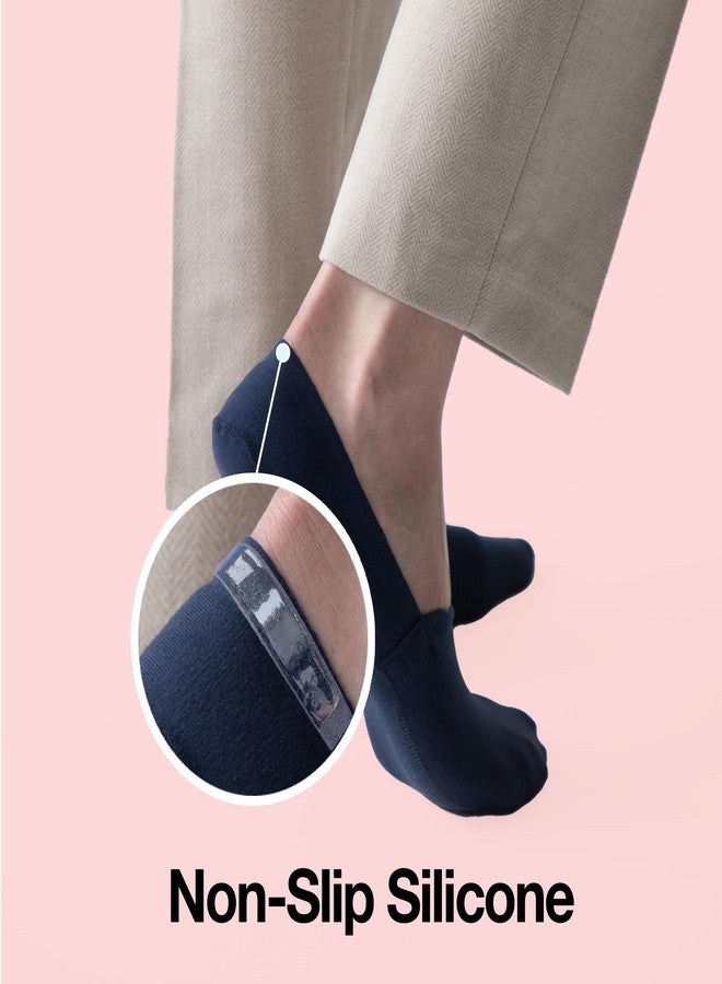 كلاود جوارب كلاود لاينر غير ظاهرة، مانعة للانزلاق، أحذية رياضية مسطحة، أحذية قارب قطنية غير مرئية منخفضة القطع، بيج، متوسط، عبوة من 3 قطع (أمريكي، ألفا، صغير، عادي، عادي، 3، بيج_3Pack) - Image 3