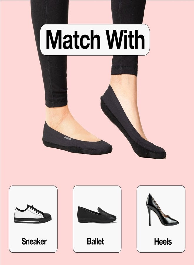 كلاود جوارب كلاود لاينر غير ظاهرة، مانعة للانزلاق، أحذية رياضية مسطحة، أحذية قارب قطنية غير مرئية منخفضة القطع، بيج، متوسط، عبوة من 3 قطع (أمريكي، ألفا، صغير، عادي، عادي، 3، بيج_3Pack) - Image 5