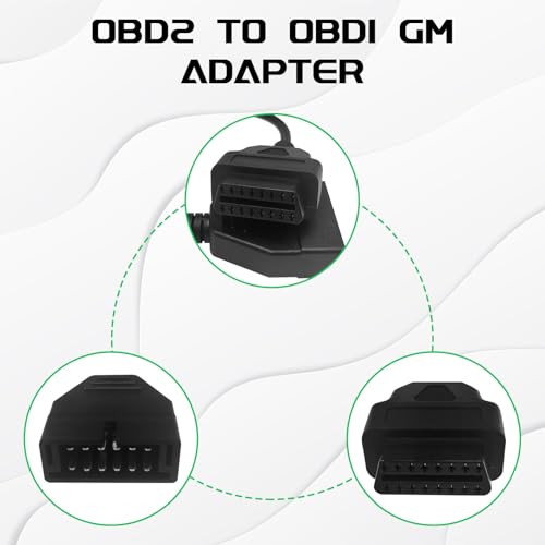 Hirificing OBD1 Scanner, OBD1 to OBD2 GM Adapter, OBD 1 Scanner Cable Code Reader OBD1 12 Pins to OBD2 OBD II 16 Pins Socket Scan Diagnostic Extension Tool Cable Connector Replacement for GM Popular - Image 5