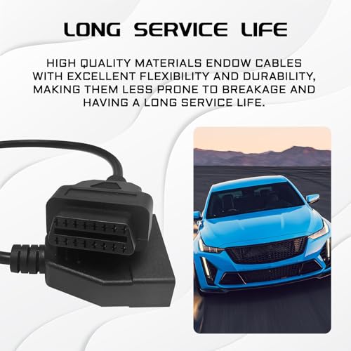 Hirificing OBD1 Scanner, OBD1 to OBD2 GM Adapter, OBD 1 Scanner Cable Code Reader OBD1 12 Pins to OBD2 OBD II 16 Pins Socket Scan Diagnostic Extension Tool Cable Connector Replacement for GM Popular - Image 4