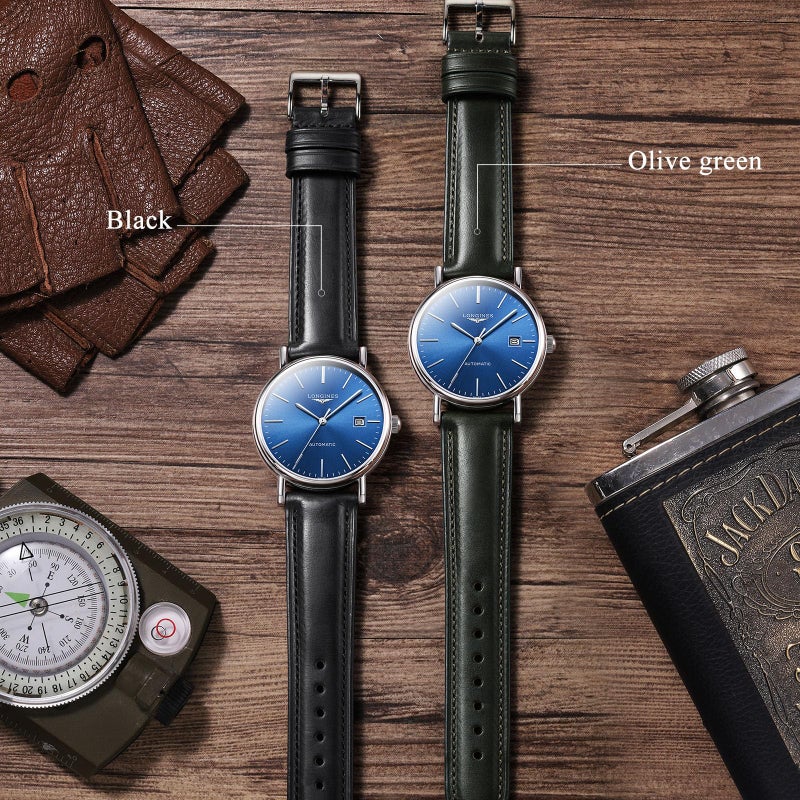 Getalia Luxurious leather Watch Band, Top Grain Genuine Leather Vintage Oil Wax, 18mm 19mm 20mm 21mm 22mm Quick Release Replacement Retro Straps for Men and Women, Thick & Soft (Black Width:20mm) - Image 3
