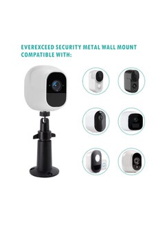 KASTWAVE 2-pack Camera Bracket, Rust Resistant Waterproof Security Wall Mount Bracket, Adjustable Indoor/outdoor Security Metal Wall Mount Bracket Compatible with Various Standard 1/4 Mount Cameras (black)  - Image 3