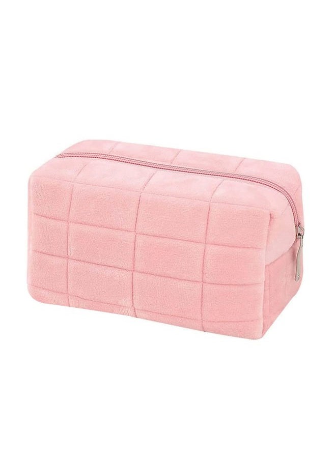HABUAETY - Makeup Bag Small Cosmetic Pouch for Purse Women Ladies Zipper Y2k Checkered Make Up Bags Pink - Image 1