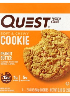 QUEST NUTRITION Protein Cookie Peanut Butter 4 Cookies 2.04 oz (58 g) Each 