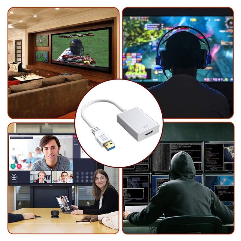 ETZIN USB to HDMI Adaptor USB 3.0 to HDMI 1080P Video Graphics Cable Converter with Audio for PC Laptop Projector HDTV Compatible with Windows XP 7/8/8.1/10[Mac OS not Supported-(EPl-777UG) - Image 3