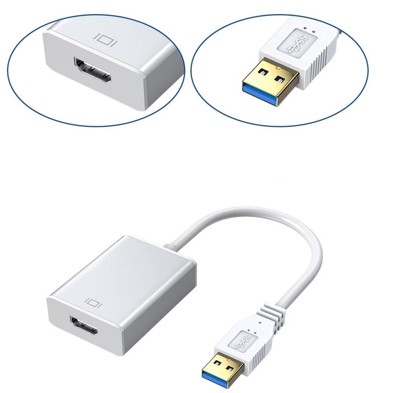 ETZIN USB to HDMI Adaptor USB 3.0 to HDMI 1080P Video Graphics Cable Converter with Audio for PC Laptop Projector HDTV Compatible with Windows XP 7/8/8.1/10[Mac OS not Supported-(EPl-777UG) - Image 2