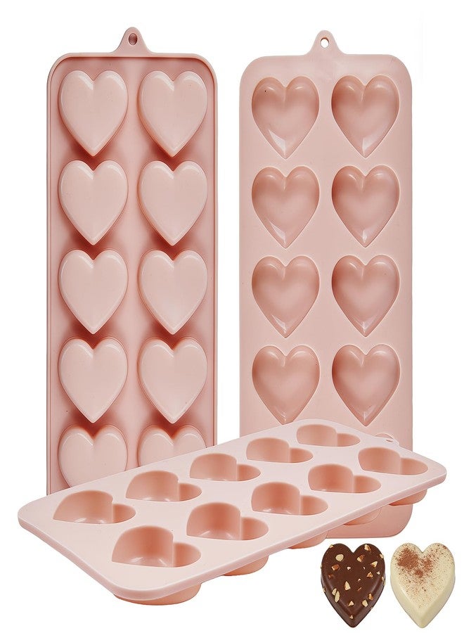 Dootafy Heart Shape Chocolate Molds,10-Cavity Valentine's Day Silicone Candy Mold, 3 Pack Food-Grade Non-Stick Heart Soap Molds for Wax Melts, Chocolate, Jellies Valentine's Day Gifts - Image 1