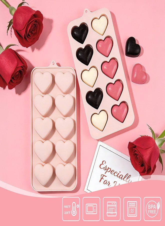 Dootafy Heart Shape Chocolate Molds,10-Cavity Valentine's Day Silicone Candy Mold, 3 Pack Food-Grade Non-Stick Heart Soap Molds for Wax Melts, Chocolate, Jellies Valentine's Day Gifts - Image 3