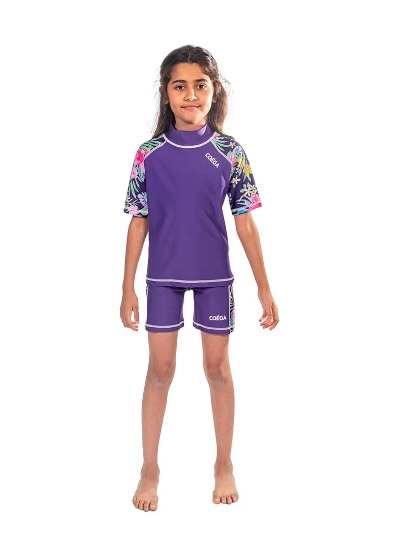 COEGA SUNWEAR COEGA Kids Girls Two Piece Suit - Purple Blue Tropical