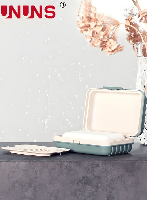 حامل صندوق الصابون، علبة حافظة صابون صحن الصابون مع غطاء وغطاء، علبة صابون للتخييم وصالة الألعاب الرياضية والسفر والحمام