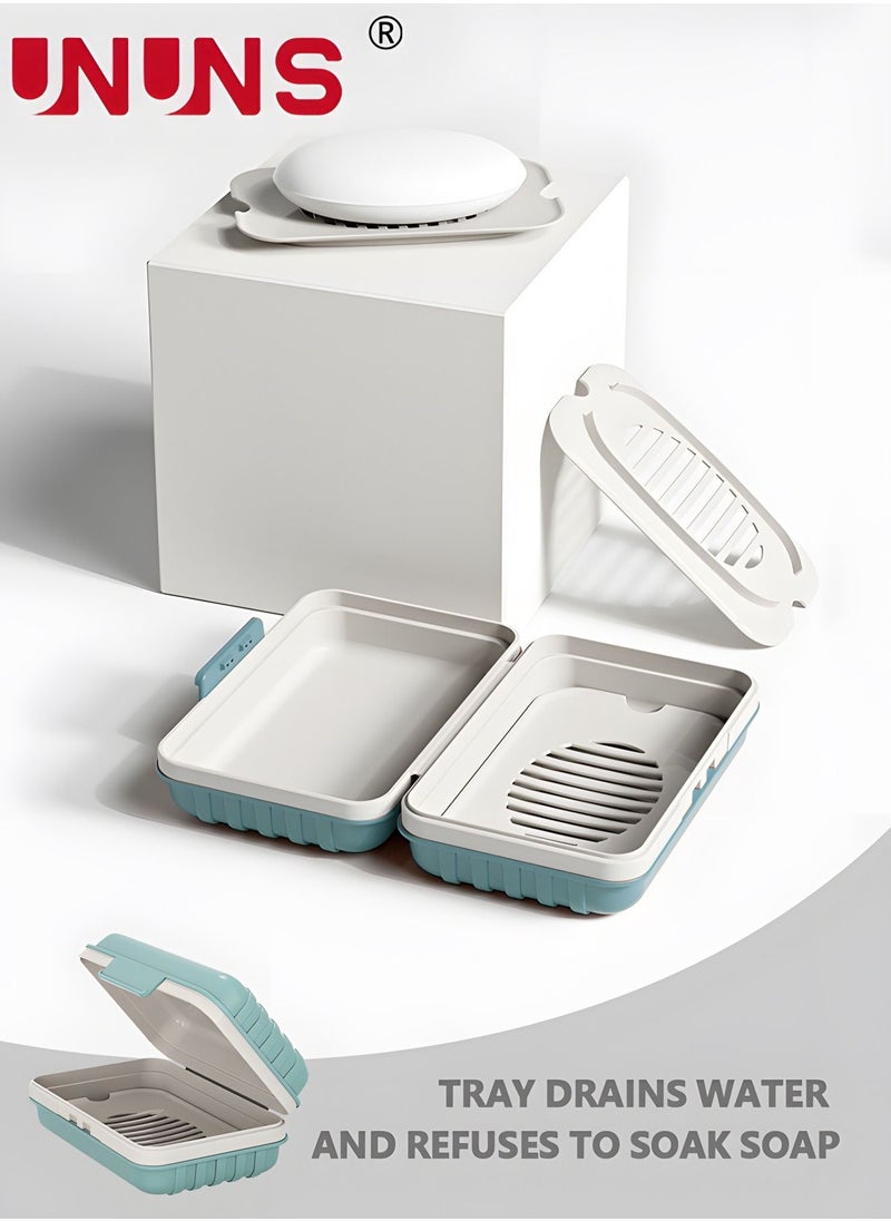 UNUNS Soap Box Holder,Soap Dish Soap Savers Case Container With Lid And Cover,Soap Case For Camping Gym Travel bathroom  - Image 3
