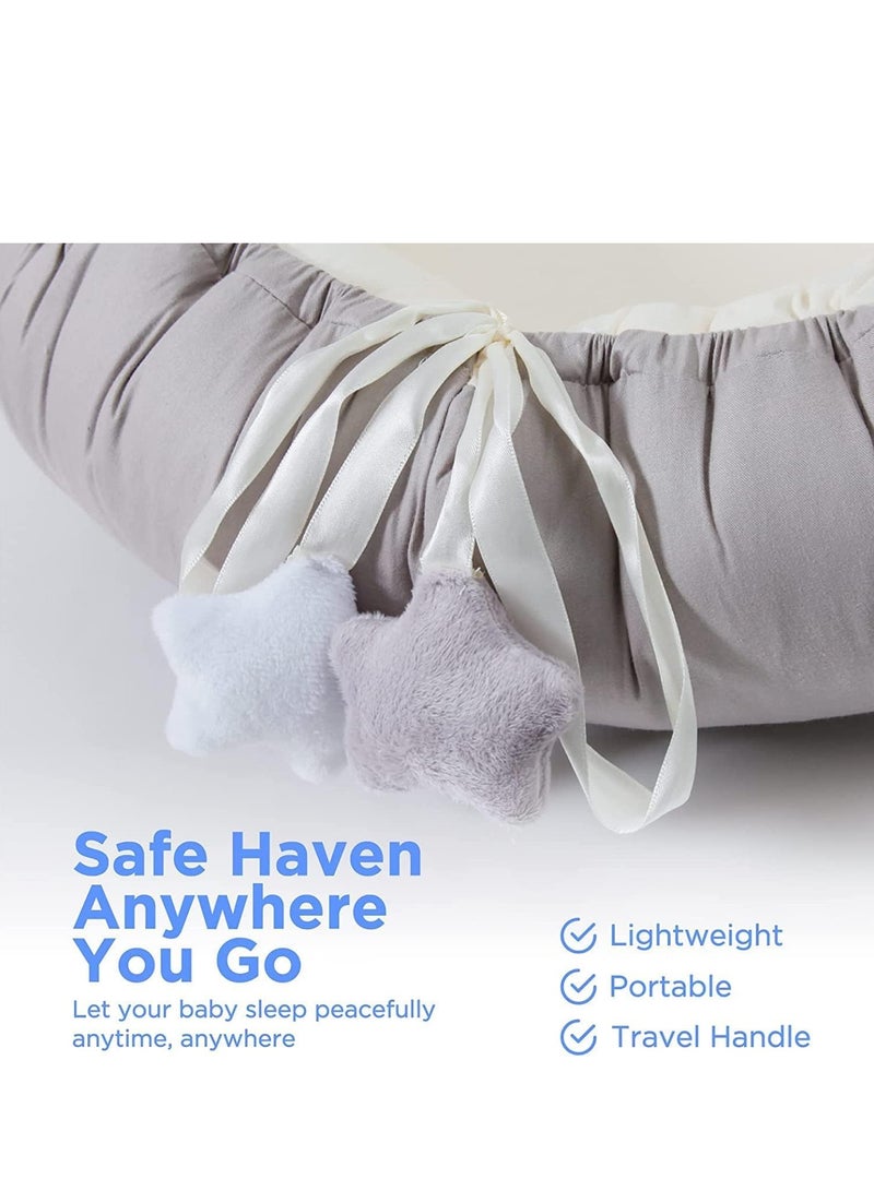 تراسل وسادة كرسي استرخاء للأطفال حديثي الولادة، وسادة استرخاء مريحة وعش استرخاء مع وسادة، كرسي استرخاء للأطفال الرضع من 0-24 شهرًا، مقعد أرضي محمول للأطفال الرضع للمنزل والسفر - Image 5