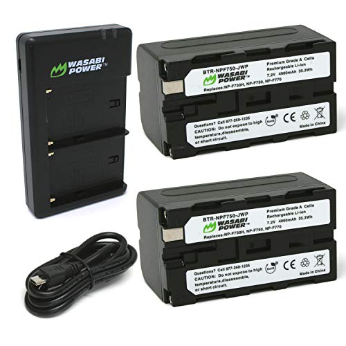Wasabi Power Battery (2-Pack) and Dual Charger for Sony NP-F730, NP-F750, NP-F760, NP-F770 (L Series) - Image 1