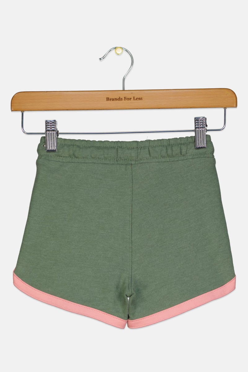 Levi's Kids Girl Brand Logo Shorts, Sage Green - Image 2