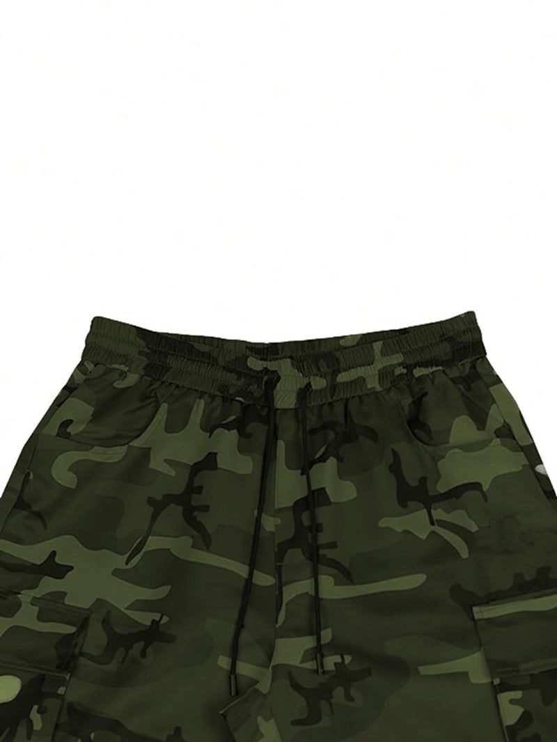 Lymio Men Cargo || Army Design Cargo || Cotton Drawstring Pant Six Pocket (Available Also Plus Size)(Army-Green-L) - Image 2
