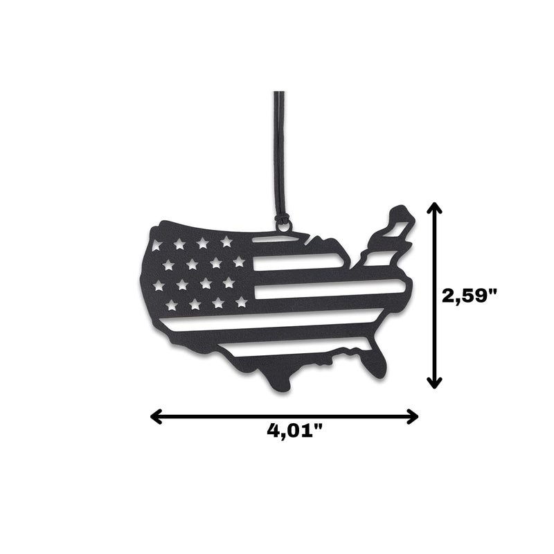 Monssa Monssa Eagle Metal Rear View Mirror Accessorie - Black, American Flag Sign Siluette, Lightweight, Powder Coated, Unisex, Indoor, 1 Count - Image 2