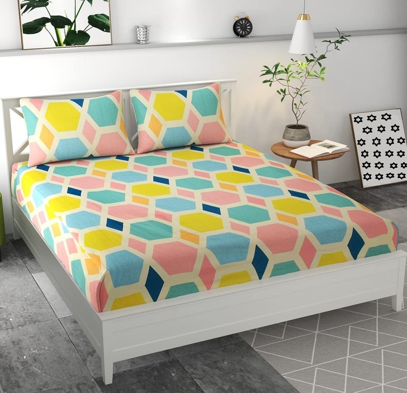 UmI. Umi Super Soft Brushed Microfiber Cotton Double Bedsheet With 2 Pillow CoversBedsheet 90X100Inches Pillow Cover 17X27Cm 144 Tc Pink - Image 1