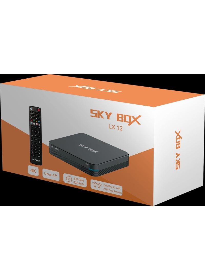 جهاز استقبال الوسائط SKY BOX LX12 4K UHD Linux مع دعم - Image 2