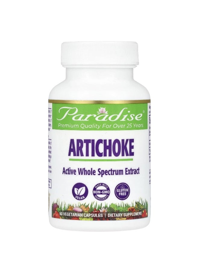 Paradise Herbs Paradise Herbs, Artichoke, 250 mg, 60 Vegetarian Capsules  - Image 1