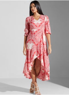 Label RITU KUMAR Asymmetric Printed Puff Sleeve Dress  - Image 1
