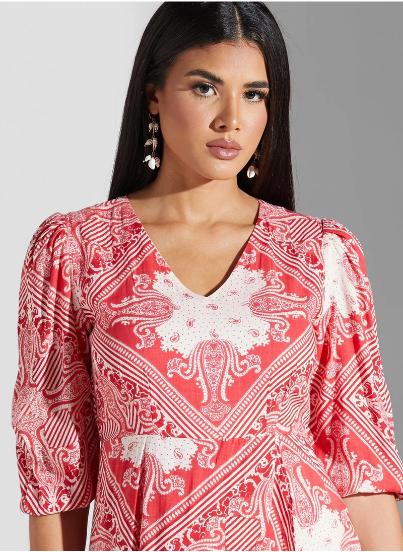 Label RITU KUMAR Printed Asymmetrical Dress