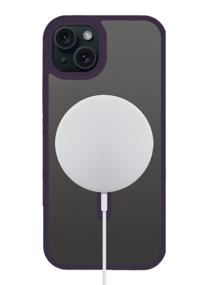 CATANES 2 Pieces Magnetic Slim Protective Case for iPhone 15 Plus - with Wireless Charging Support with 3D Screen Protector - Purple - Image 5