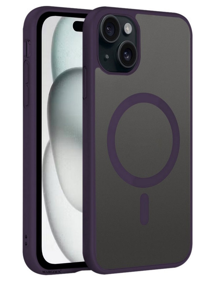 CATANES 2 Pieces Magnetic Slim Protective Case for iPhone 15 Plus - with Wireless Charging Support with 3D Screen Protector - Purple - Image 3