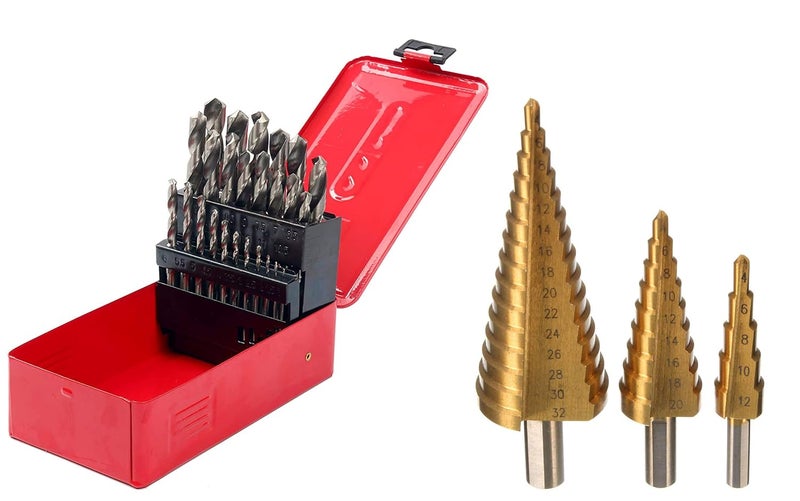 Digital Craft 25PcsSet Twist High Speed Steel Drill Set Drilling Bit Metal Metric Tools 113mm Woodworking Metal Tools HSS Titanium Coated Stepped Drill Bit Set for Metal HSS Drilling 4122032mm