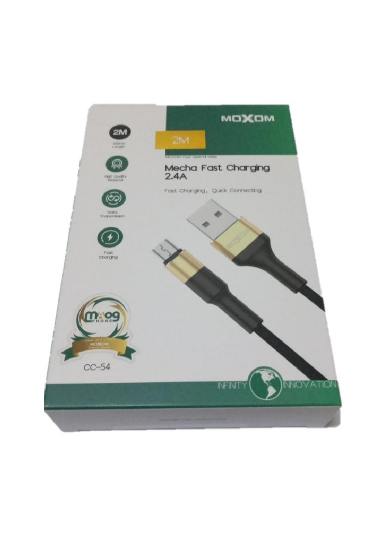 MOXOM - USB To Micro Anti Cut Fabric Super Charging Cable 2.4A CC-54 - Image 1