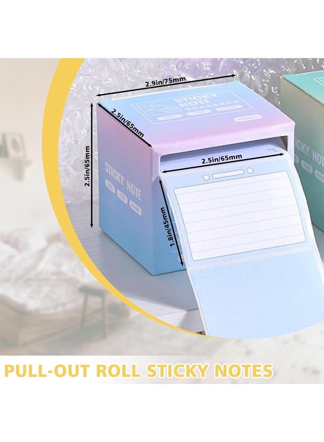 4 Sticky Full Adhesive Notes Roll Tape with Pull Out Dispenser Boxes, 1024 Sheets Sticky Notes 1.7 x 2.4 Inch, Self-Stick Memo Pads Sticker Label for Noting Writing (4 Colors) - Image 3