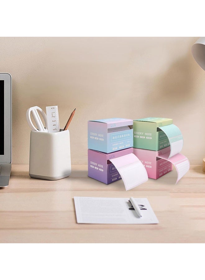 4 Sticky Full Adhesive Notes Roll Tape with Pull Out Dispenser Boxes, 1024 Sheets Sticky Notes 1.7 x 2.4 Inch, Self-Stick Memo Pads Sticker Label for Noting Writing (4 Colors) - Image 2