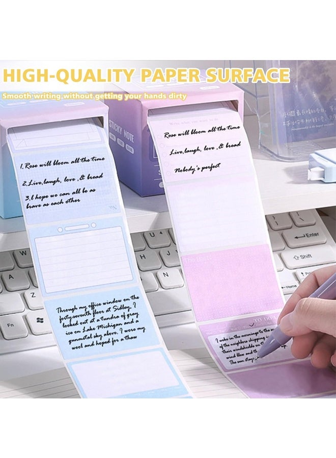 4 Sticky Full Adhesive Notes Roll Tape with Pull Out Dispenser Boxes, 1024 Sheets Sticky Notes 1.7 x 2.4 Inch, Self-Stick Memo Pads Sticker Label for Noting Writing (4 Colors) - Image 5