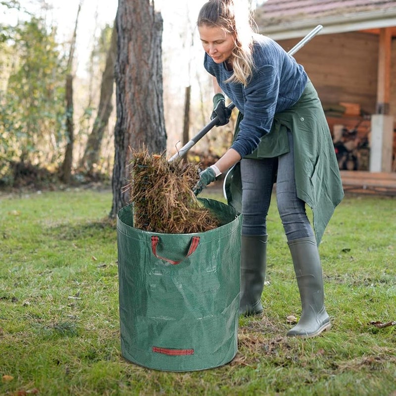 أكياس نفايات الحديقة القابلة للطي بسعة 200 لتر قابلة لإعادة الاستخدام مع مقابض للنفايات الخارجية والأوراق وقصاصات العشب - Image 4