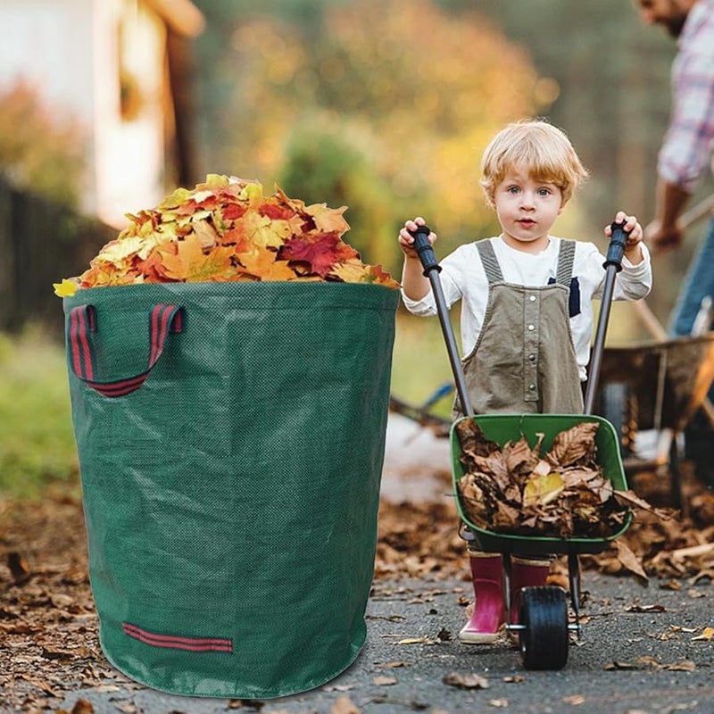 أكياس نفايات الحديقة القابلة للطي بسعة 200 لتر قابلة لإعادة الاستخدام مع مقابض للنفايات الخارجية والأوراق وقصاصات العشب - Image 3