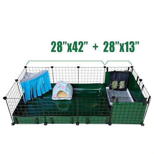 GINIDEAR Guinea Pig Cage Liner, for 28"x13" Area Litter Box & Hay Feedder for Guinea Pig Rabbits Hamsters Hedgehogs Ferrets and Other Small Animals. Green - Image 5