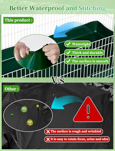 GINIDEAR Guinea Pig Cage Liner, for 28"x13" Area Litter Box & Hay Feedder for Guinea Pig Rabbits Hamsters Hedgehogs Ferrets and Other Small Animals. Green - Image 4
