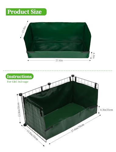 GINIDEAR Guinea Pig Cage Liner, for 28"x13" Area Litter Box & Hay Feedder for Guinea Pig Rabbits Hamsters Hedgehogs Ferrets and Other Small Animals. Green - Image 3