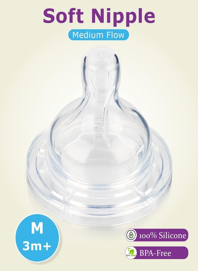 joyfeed Silicone Nipples for Philips Avent Anti-Colic Baby Bottles,Size 2 Nipple,3m+,Meudim Flow, 4 Count - Image 2