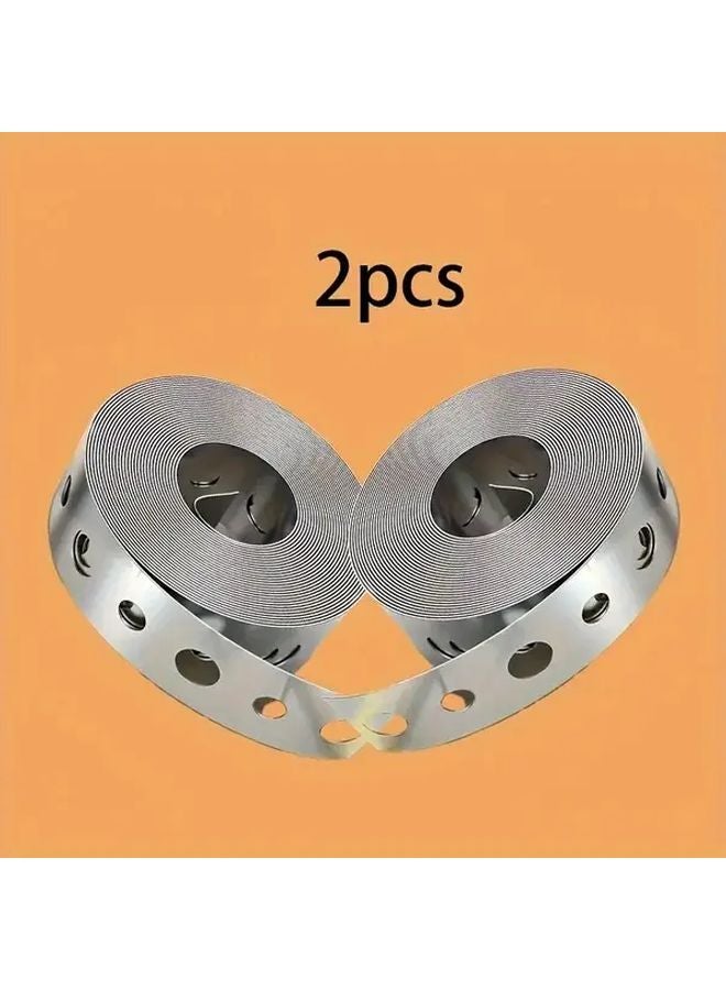 2pcs 118 Inch Perforated Steel Straps Rust Resistant Galvanized Pre Drilled Holes - Image 1