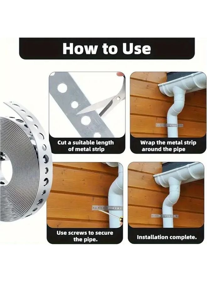 2pcs 118 Inch Perforated Steel Straps Rust Resistant Galvanized Pre Drilled Holes - Image 4