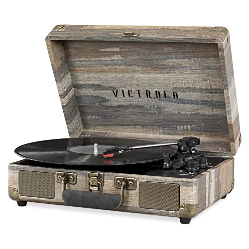 Victrola Journey Bluetooth Portable Suitcase Record Player – with Built-in Speakers, 3 Speed Vinyl Record Player, RCA Out, Headphone Jack (Farmhouse) - Image 1
